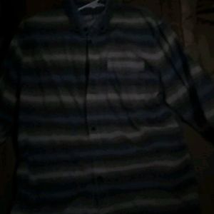 Mossimo Blue Striped Mens Dress Shirt